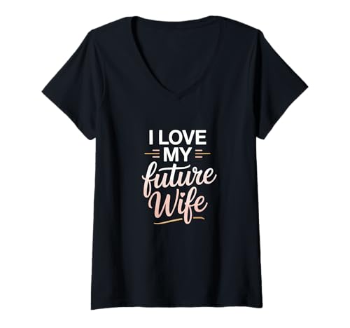 Damen Ich Liebe Meine zukünftige Frau T-Shirt mit V-Ausschnitt von Fabrinity