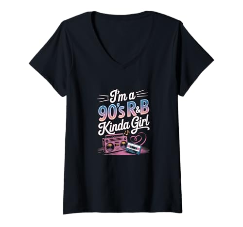 Damen Ich bin ein R&B-Mädchen der 90er T-Shirt mit V-Ausschnitt Damen Ich bin ein R&B-Mädchen der 90er T-Shirt mit V-Ausschnitt von Fabrinity