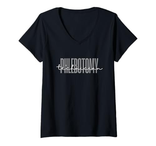 Damen Phlebotomie-Techniker Phlebotomist Labortechnik T-Shirt mit V-Ausschnitt von Fabrinity