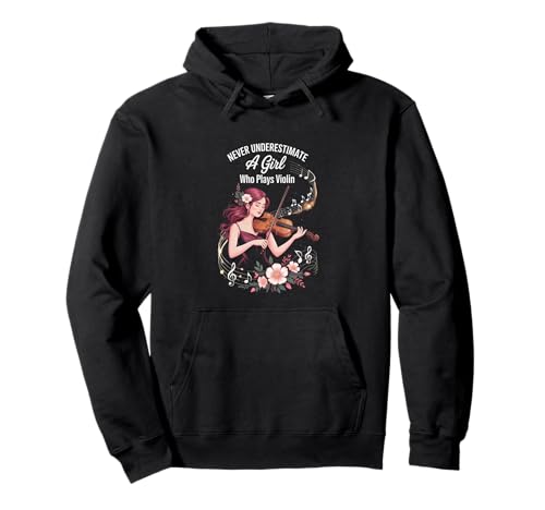 unterschätzen Sie niemals ein Mädchen, das Violine spielt Pullover Hoodie unterschätzen Sie niemals ein Mädchen, das Violine spielt Pullover Hoodie von Fabrinity