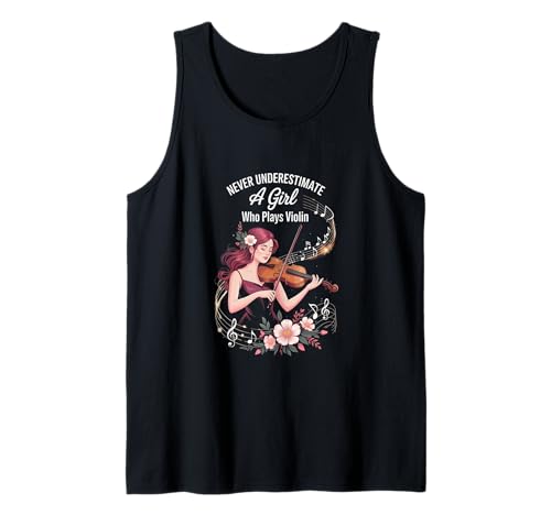 unterschätzen Sie niemals ein Mädchen, das Violine spielt Tank Top unterschätzen Sie niemals ein Mädchen, das Violine spielt Tank Top von Fabrinity