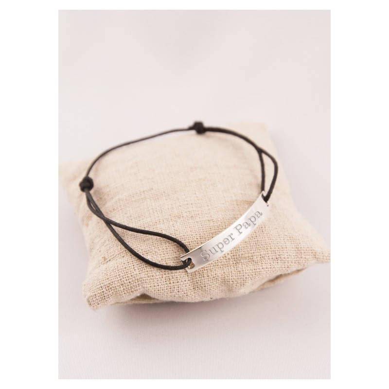 Man Graviert Silber Armband Verstellbare Kordel Man Graviert Silber Armband Verstellbare Kordel von Fabriqueatresors