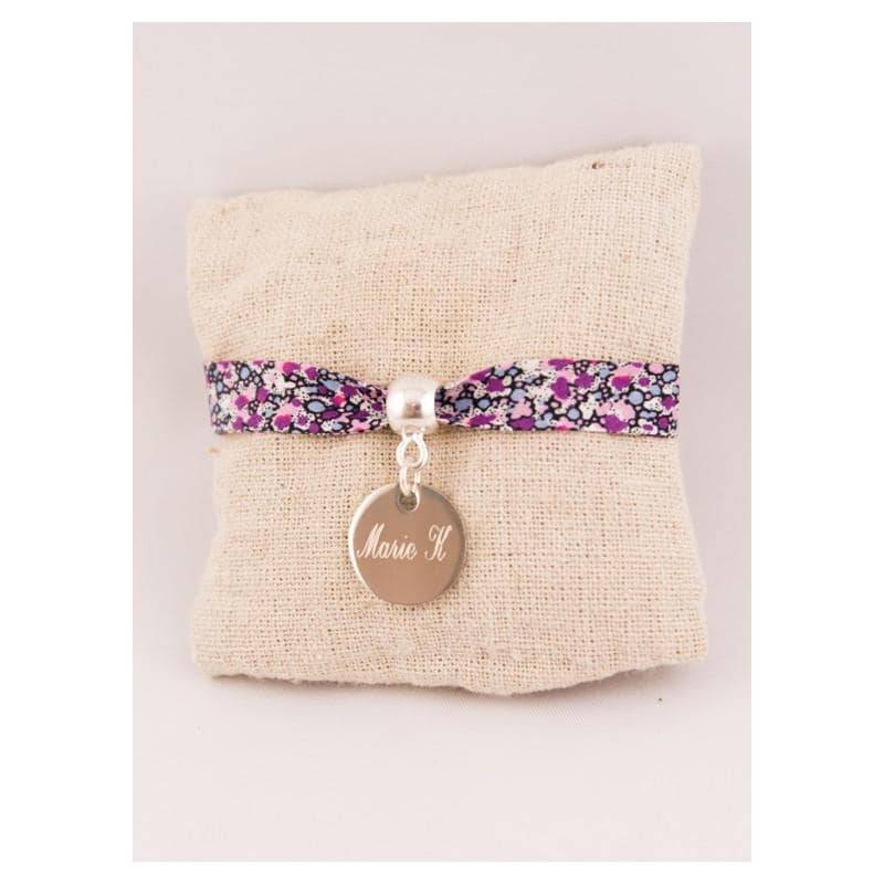Personalisiertes Armband Mit Vornamen Liberty Pepper Lila Gravierte Medaille - Anpassbarer Schmuck, Weihnachtsgeschenk, Mutter, Oma, Patin, Freundin Personalisiertes Armband Mit Vornamen Liberty Pepper Lila Gravierte Medaille - Anpassbarer Schmuck, Weihnachtsgeschenk, Mutter, Oma, Patin, Freundin von Fabriqueatresors