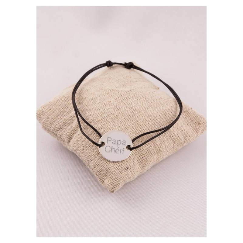 Verstellbares Kordelarmband Für Herren Mit Personalisierter Gravur Aus Silber Verstellbares Kordelarmband Für Herren Mit Personalisierter Gravur Aus Silber von Fabriqueatresors