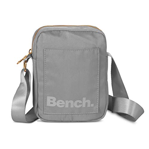 Bench kleine Umhängetasche Schultertasche Small Shoulderbag Crossbag 64173, Farbe:Hellgrau von Fabrizio