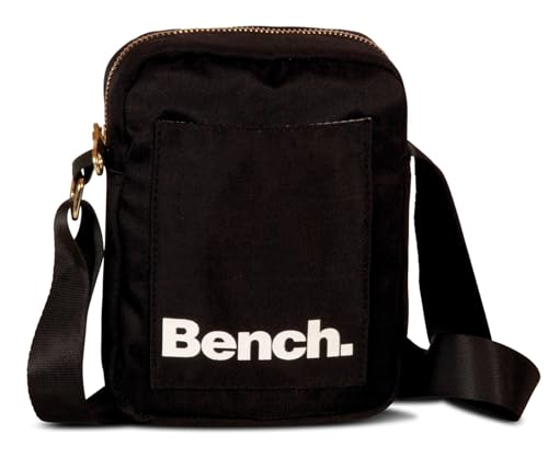 Bench kleine Umhängetasche Schultertasche Small Shoulderbag Crossbag 64173, Farbe:Schwarz von Fabrizio