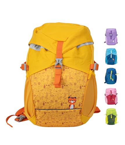 Fabrizio® Kinderrucksack 12L – Leichter & robuster Rucksack für Kinder ab 6 Jahren – Gepolsterte Träger & Brustgurt – Viel Stauraum & reflektierende Elemente – Perfekt für Wanderausflüge – sonnengelb von Fabrizio