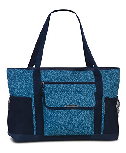 Fabrizio Strandtasche groß XXL viele Taschen Freizeittasche Urlaubstasche Sommer mit Reißverschluss (Blau) von Fabrizio