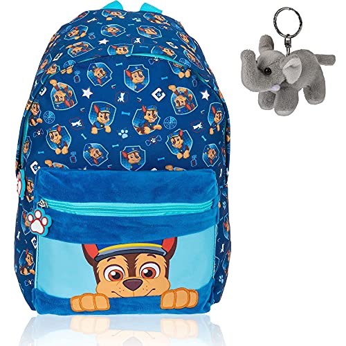 Rucksack Kinder PAW Patrol Kinderrucksack Kindergarten Tasche backpack 20593-0500 Chase Blau + Elefant-Anhänger von Fabrizio