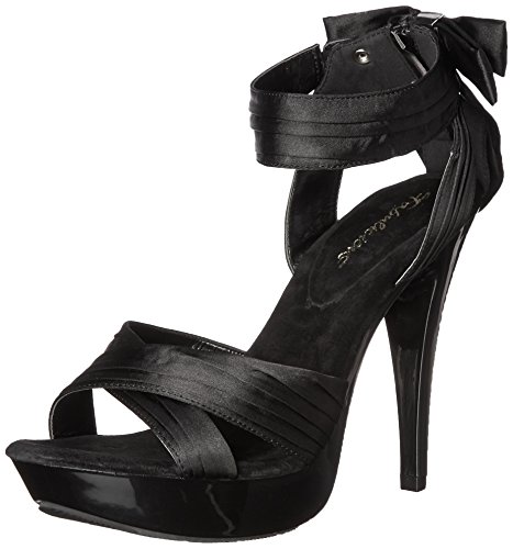 Fabulicious Damen COCKTAIL-568 Peeptoe Sandalen, Schwarz Blk Satin Blk, 38 EU von Fabulicious