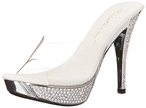 Fabulicious Damen ELEGANT-401 Pumps, Transparent (CLR/SLV Chrome), 36 EU von Fabulicious