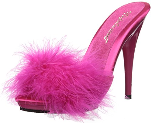 Fabulicious Damen POISE-501F Sandale, H. Rosa Satin-Marabou Fur/H. Rosa, 40 EU von Fabulicious