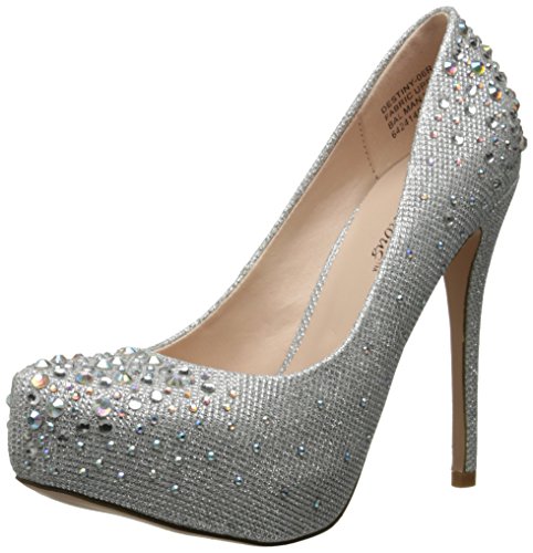 Fabulicious Destiny 06r Damen Plateau-Pumps, Silber (Slv Glitter Mesh Fabric), 41 EU von Fabulicious