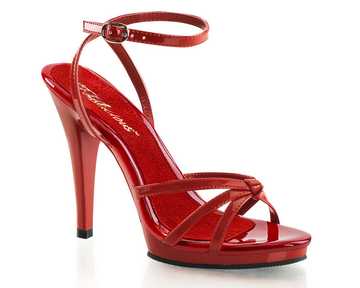 Fabulicious FLAIR-436 Fabulicious High-Heels Sandaletten Fesselriemchen rot Lack High-Heel-Stiefel von Fabulicious