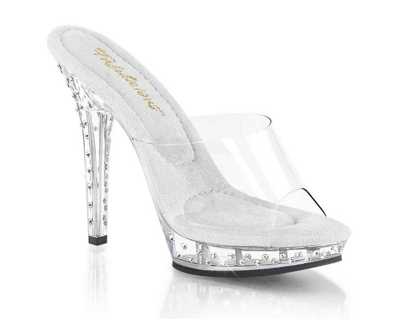 Fabulicious LIP-101SDT Fabulicious High-Heels Pantoletten transparent mit Strassst High-Heel-Stiefel von Fabulicious
