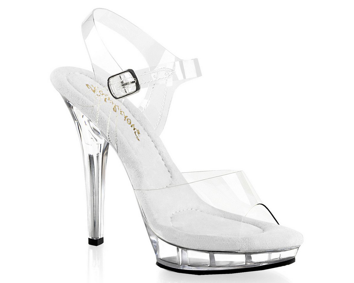 Fabulicious LIP-108 Fabulicious High-Heels Plateausandaletten transparent mit Lede High-Heel-Stiefel von Fabulicious