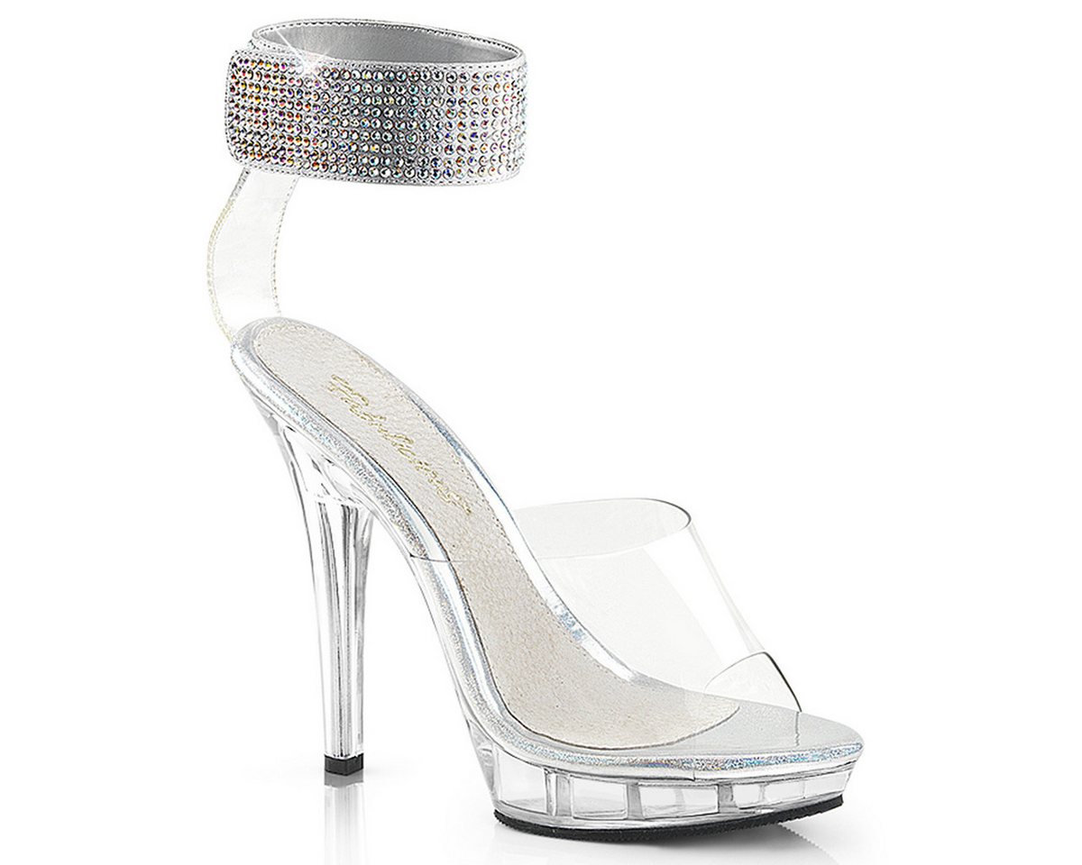 Fabulicious LIP-142 Fabulicious High-Heels Plateausandaletten klar breites Strass- High-Heel-Stiefel von Fabulicious