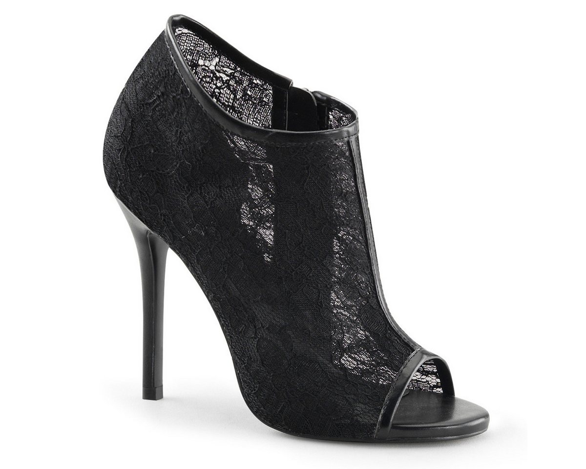 Fabulicious Sale AMUSE-56 Pleaser High-Heels Bootie Stiefeletten zehenoffen schwar High-Heel-Stiefel von Fabulicious