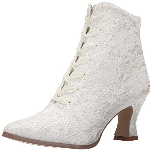 Fabulicious Damen VICTORIAN-30 Stiefel, Elfenbein (Ivory Satin-Lace), 37 EU von Fabulicious