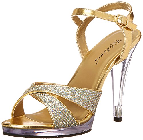 Pleaser Flair, Damen Sandalen, Gold Multi Glitter/Clr, 39 EU von Fabulicious