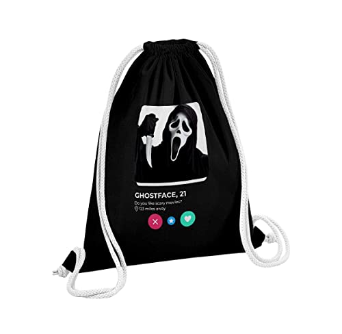 Fabulous Turnbeutel mit Kordelzug Schwarz Ghostface Film Horror Soziales Netzwerk Begegnung Liebe 12 Liter von Fabulous Bijoux
