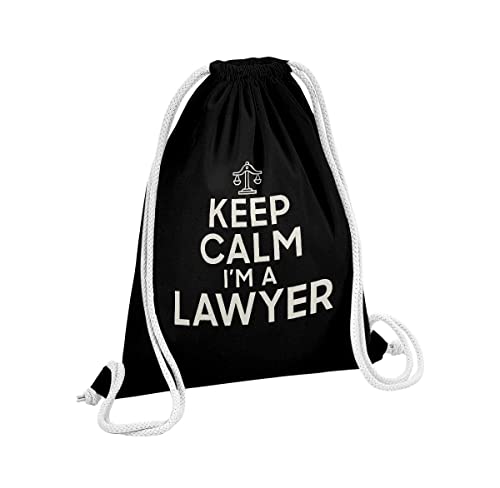 Fabulous Turnbeutel mit Kordelzug Schwarz Keep Calm I'm a Lawyer Parodie Beruf Beruf Anwalt 12 Liter von Fabulous Bijoux