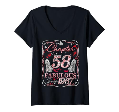 Damen Chapter 30 Fabulous Birthday for Women Born in 1995 T-Shirt mit V-Ausschnitt von Fabulous Chapter 30 Birthday Style