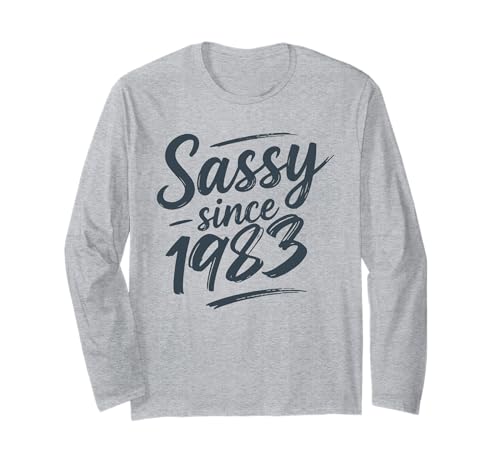 Funny Sassy Since 1983 Retro Mama Wife Sass Queen Charcoal Langarmshirt Funny Sassy Since 1983 Retro Mama Wife Sass Queen Charcoal Langarmshirt von Fabulous Class Since 1983 Trendy Birthday Girl QFJ