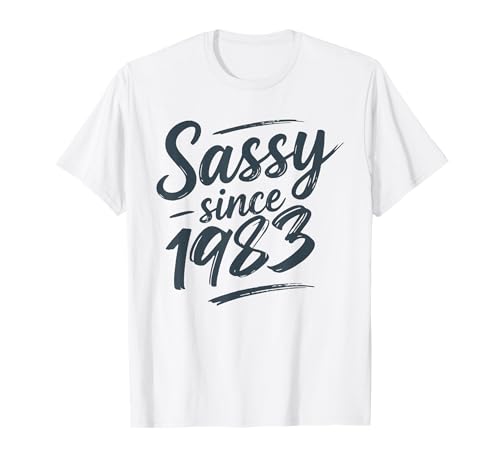 Funny Sassy Since 1983 Retro Mama Wife Sass Queen Charcoal T-Shirt Funny Sassy Since 1983 Retro Mama Wife Sass Queen Charcoal T-Shirt von Fabulous Class Since 1983 Trendy Birthday Girl QFJ