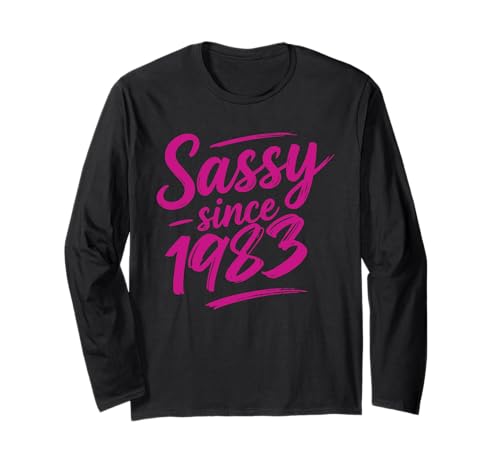Funny Sassy Since 1983 Retro Mama Wife Sass Queen Hot Pink Langarmshirt Funny Sassy Since 1983 Retro Mama Wife Sass Queen Hot Pink Langarmshirt von Fabulous Class Since 1983 Trendy Birthday Girl QFJ