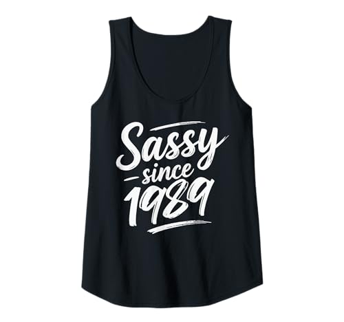 Damen Funny Attitude Sassy Since 1989 Retro Mama Wife Sass Queen Tank Top Damen Funny Attitude Sassy Since 1989 Retro Mama Wife Sass Queen Tank Top von Fabulous Class Since 1989 Trendy Birthday Girl QFJ