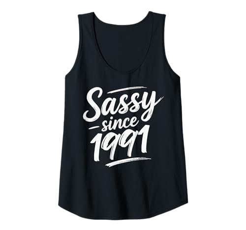 Damen Funny Attitude Sassy Since 1991 Retro Mama Wife Sass Queen Tank Top Damen Funny Attitude Sassy Since 1991 Retro Mama Wife Sass Queen Tank Top von Fabulous Class Since 1991 Trendy Birthday Girl QFJ