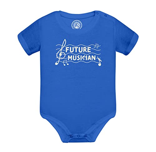Baby body mit kurzen Ärmeln Blau Future Musician Musiker Leidenschaft Musik von Fabulous