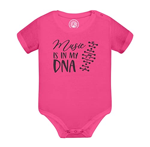 Baby body mit kurzen Ärmeln Rosa Music Is in My DNA Musik Musiker Instrument von Fabulous