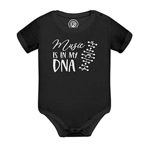 Baby body mit kurzen Ärmeln Schwarz Music Is in My DNA Musik Musiker Instrument von Fabulous