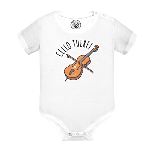 Baby body mit kurzen Ärmeln Weiß Cello There Musik Musiker Instrument Cello von Fabulous