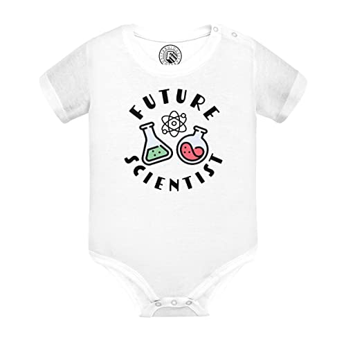 Baby body mit kurzen Ärmeln Weiß Future Scientist Wissenschaftlerin Beruf Leidenschaft von Fabulous