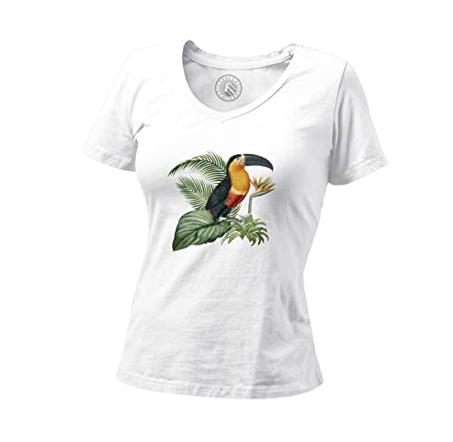 Damen T-Shirt mit V-Ausschnit aus Bio-Baumwolle Salvador Dali Soziale Netzwerke Malerei Surrealismus von Fabulous