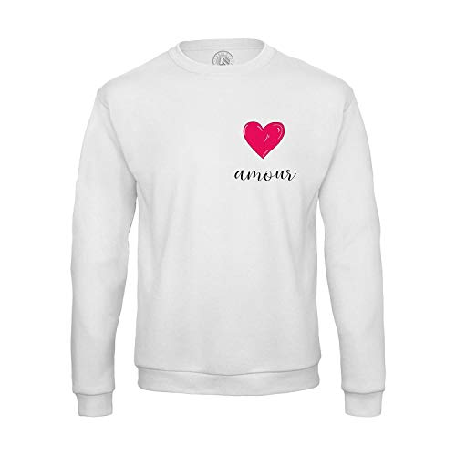 Fabulous Sweatshirt für Männer Liebe mit Herz Fuchsia Zeichnung von Fabulous