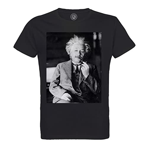 Rundhals-T-Shirt aus Bio-Baumwolle für Herren Albert Einstein Wissenschaftler Star Foto Berühmtheit Wissenschaft Original 3 von Fabulous