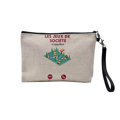 Tasche aus Leinen – Anruf Telefon Passion Humor Musik Freizeit Hobby – Kosmetiktasche aus Segeltuch in Leinenoptik – Kulturbeutel – Geldbörse, Gesellschaftsspiele, 23.5 x 15 cm, Kosmetiktasche von Fabulous