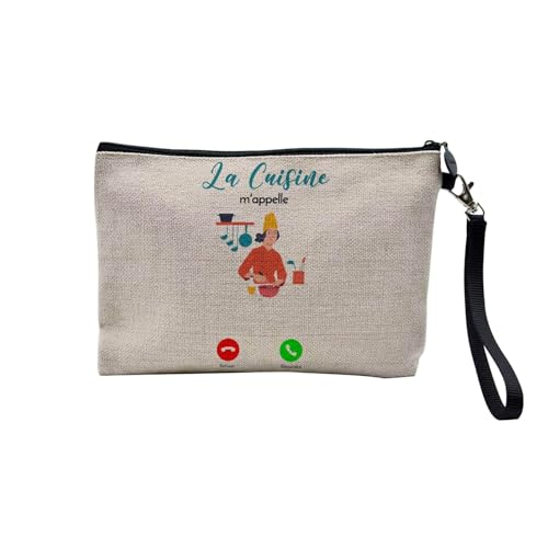 Tasche aus Leinen – Anruf Telefon Passion Humor Musik Freizeit Hobby – Kosmetiktasche aus Segeltuch in Leinenoptik – Kulturbeutel – Geldbörse, Küche, 23.5 x 15 cm, Kosmetiktasche von Fabulous