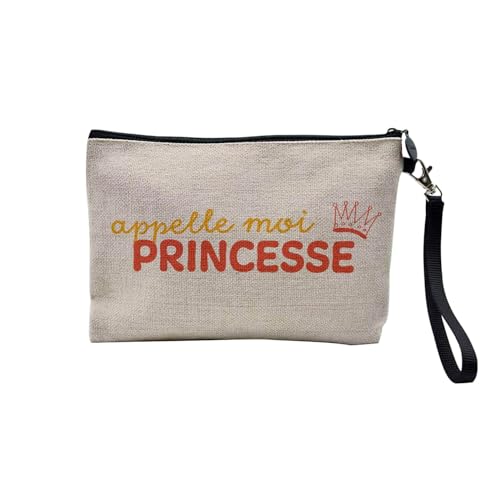 Tasche aus Leinen – Appelle-Moi Prinzessin Damen Königin – Kosmetiktasche aus Leinen in Leinenoptik – Kulturbeutel – 23,5 x 15 cm, Ruf mich an, 23.5 x 15 cm, Kosmetiktasche von Fabulous