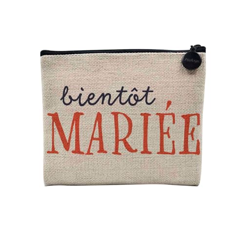 Tasche aus Leinen – Bald Braut Frau Hochzeit Familie Liebe – Kosmetiktasche aus Leinen Optik – Geldbörse – 15 x 10 cm, Bräutigam, 15 x 10 cm, Kosmetiktasche von Fabulous