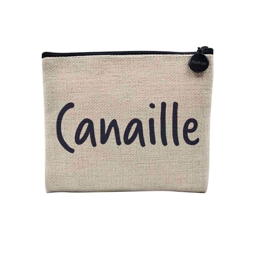 Tasche aus Leinen – Canaille Spitzname Damen Lustig – Kosmetiktasche aus Segeltuch in Leinenoptik – Geldbörse – 15 x 10 cm, Canaille, 15 x 10 cm, Kosmetiktasche von Fabulous