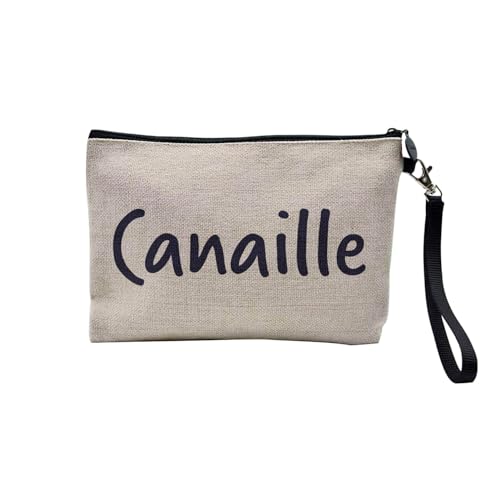 Tasche aus Leinen – Canaille Spitzname Damen Lustig – Kosmetiktasche aus Segeltuch in Leinenoptik – Kulturbeutel – 23,5 x 15 cm, Canaille, 23.5 x 15 cm, Kosmetiktasche von Fabulous