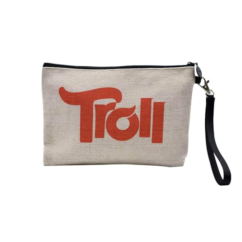 Tasche aus Leinen – Design Kinder Humor Witz Französischer Stil Leidenschaft Essen – Kosmetiktasche aus Segeltuch in Leinenoptik – Kulturbeutel – Geldbörse, Troll, 23.5 x 15 cm, Kosmetiktasche von Fabulous