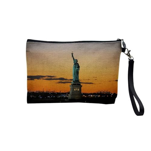 Tasche aus Leinen – Freiheitsstatue Sonnenuntergang New York – Kosmetiktasche aus Leinen in Leinenoptik – Kulturbeutel – 23,5 x 15 cm, Liberte 5 Statue, 23.5 x 15 cm, Kosmetiktasche Tasche aus Leinen – Freiheitsstatue Sonnenuntergang New York – Kosmetiktasche aus Leinen in Leinenoptik – Kulturbeutel – 23,5 x 15 cm, Liberte 5 Statue, 23.5 x 15 cm, Kosmetiktasche von Fabulous