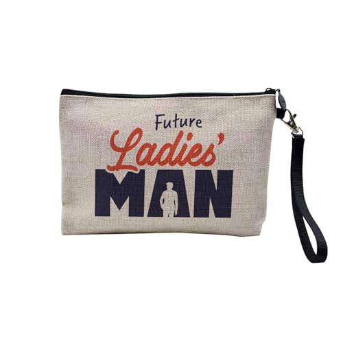 Tasche aus Leinen – Future Ladies' Man Love Attractive – Kosmetiktasche aus Leinen in Leinenoptik – Geldbörse – 15 x 10 cm, leinen, 23.5 x 15 cm, Kosmetiktasche von Fabulous