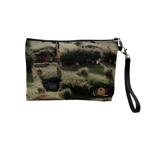 Tasche aus Leinen – Haus Hobbit in der Grafschaft Fantastischer Film Architektur – Kosmetiktasche aus Leinen in Leinenoptik – Geldbörse – 15 x 10 cm, leinen, 23.5 x 15 cm, Kosmetiktasche von Fabulous